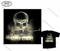Marškinėliai "Milpictures" juodi "Sniper assault"