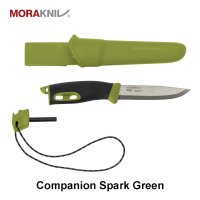 Туристический нож MORAKNIV Companion Spark Green с огнивом Зелен