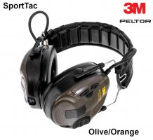 3M Peltor SportTac Active Hearing Protectors Olive/Orange