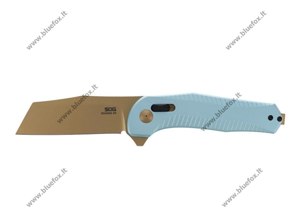 Sulankstomas peilis SOG Diverge XR Light Blue + Gold - Spauskite ant paveikslėlio norint uždaryti