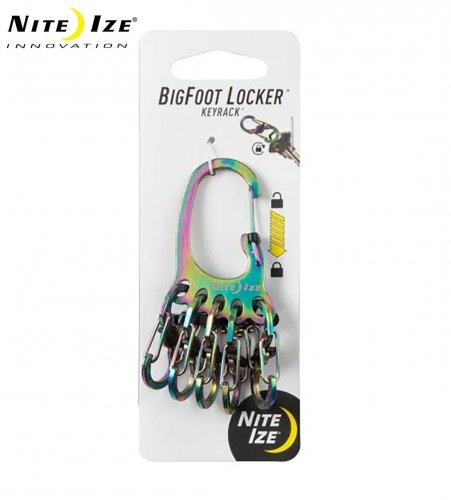 Nerūdijančio plieno karabinas raktams NiteIze Bigfoot KeyRack