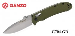 Нож Складной Ganzo G704-GR Army Green, зеленый