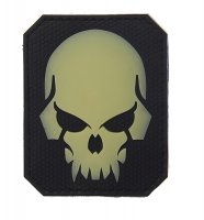 3D PVC Patch Pirate Skull Glow mit Klett LG