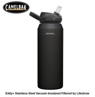 Camelbak Eddy+ ceļojumu pudele ar Lifestraw 1L filtru Melns