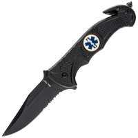 Coltello pieghevole di salvataggio Mil-Tec Rescue Nero