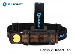 Olight Perun 2 Head and Angle Flashlight with headband Desert Ta