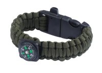 Pulsera 101 Inc. Compass 9'' Paracord Verde