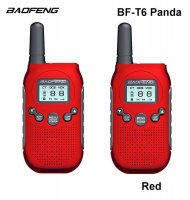 Radijo stočių rinkinys Baofeng BF-T6 PMR Panda 2 vnt. Raudonas