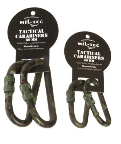 Karabinas Mil-tec aliuminis 60 mm (Woodland)