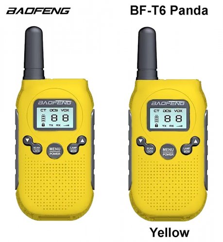 Raadiojaama komplekt Baofeng BF-T6 PMR Panda 2 tk. Kollane