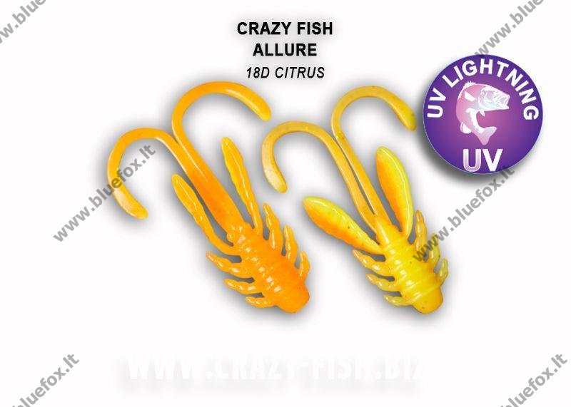 Guminukas Crazy Fish Allure 40 mm Citrus - Spauskite ant paveikslėlio norint uždaryti