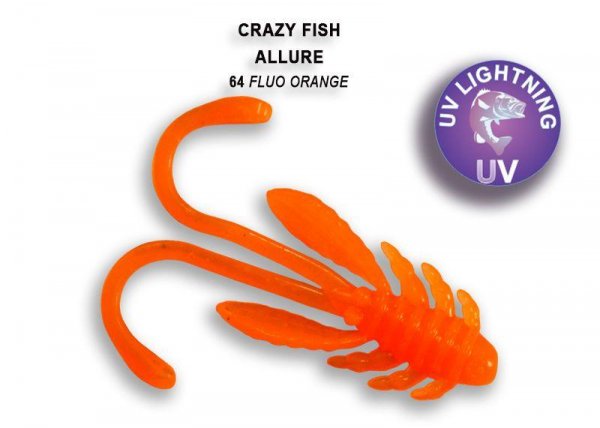 Przynęta miękka z zapachem Crazy Fish Allure 40 mm Fluo Orange [01-23-40-64]