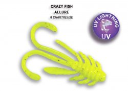 Gummifische mit Duftender Crazy Fish Allure 40 mm Chartreuse