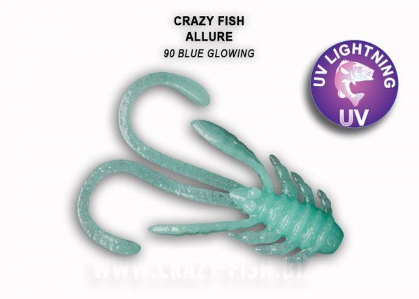 Силиконовая приманка Crazy Fish Allure 40 мм Blue Glowing [01-23-40-90]