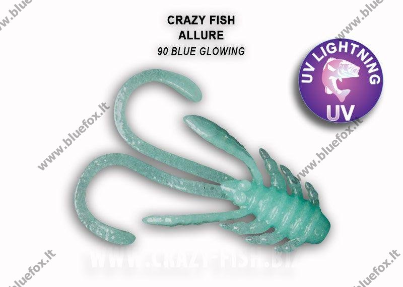 Guminukas Crazy Fish Allure 40 mm Blue Glowing - Spauskite ant paveikslėlio norint uždaryti