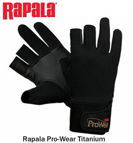 Rapala Pro-Wear Titanium Fishing Gloves [02-24403]