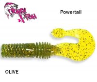 Gummifische mit Duftender Crazy Fish Powertail Olive 7cm