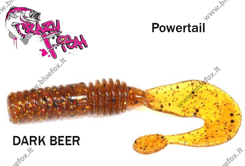 Guminukas aromatizuotas Crazy Fish Powertail DARK BEER 7cm - Spauskite ant paveikslėlio norint uždaryti