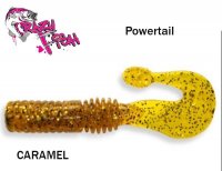 Guminukas aromatizuotas Crazy Fish Powertail CARAMEL 7cm
