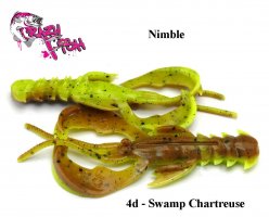 Crazy Fish Nimble 1.6`(4cm) Chartreuse Marécage
