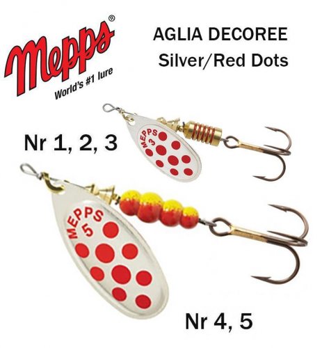 Sukriukė Mepps Aglia Silver/red dot