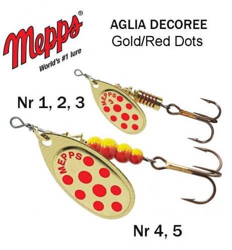 Sukriukė Mepps Aglia Gold/red dot