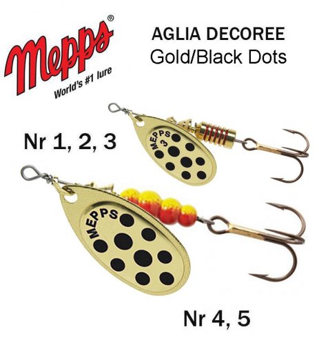 Sukriukė Mepps Aglia Gold/black dot