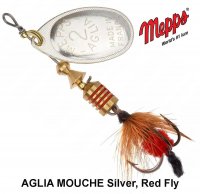 Spinner Mepps AGLIA MOUCHE Silver, Red Fly