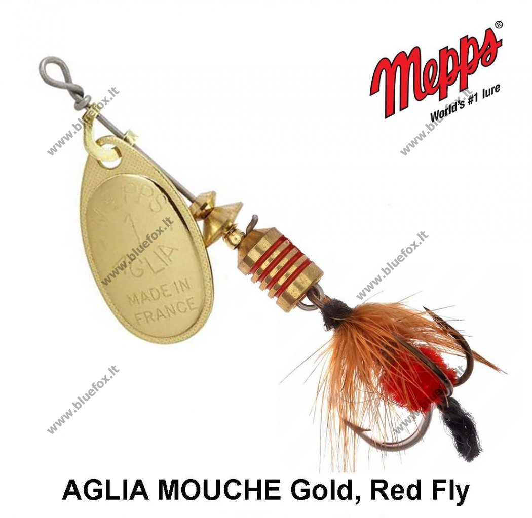 Sukriukė Mepps AGLIA MOUCHE Gold, Red Fly - Spauskite ant paveikslėlio norint uždaryti