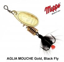 Błystka obrotowka Mepps AGLIA MOUCHE Gold, Black Fly