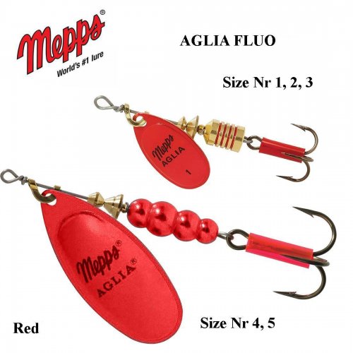 Blizgė Mepps Aglia Fluo Red