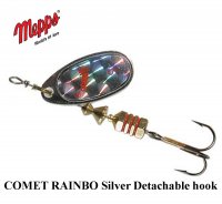 Rotējošais māneklis Mepps Comet RAINBO Silver Detachable hook