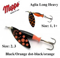 Spinner Mepps Aglia Long Heavy Black/Orange Dots-Black/Orange