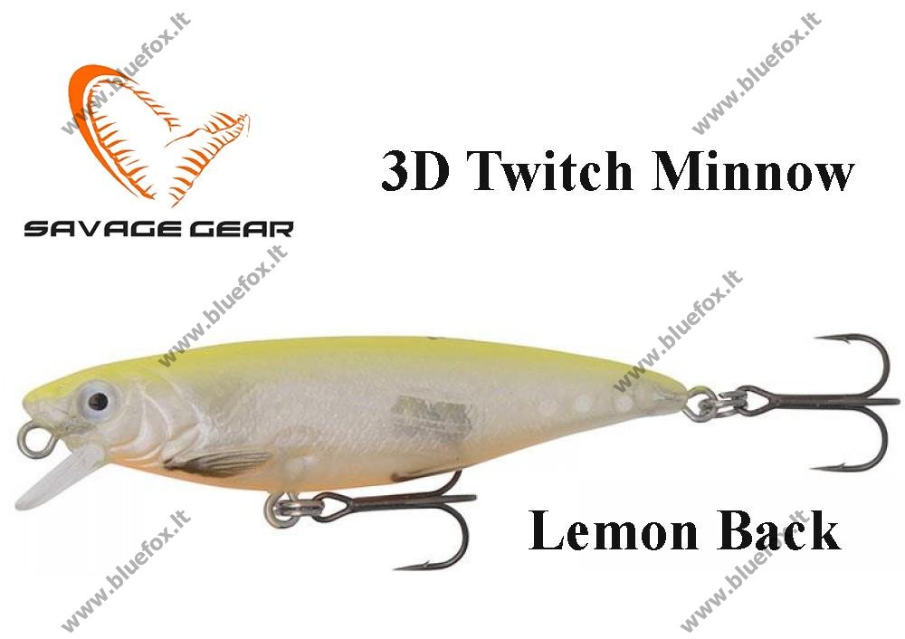 Vobleris Savage Gear 3D Twitch Minnow Lemon Back - Spauskite ant paveikslėlio norint uždaryti