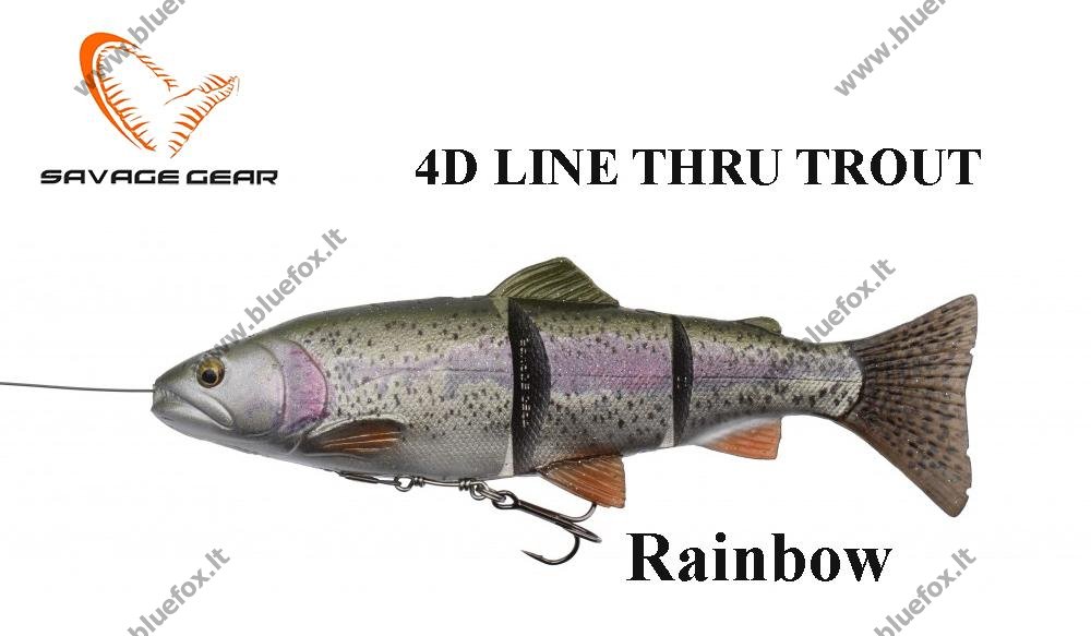 SAVAGE GEAR 4D Line Thru Trout Lėtai skęstantis Rainbow - Spauskite ant paveikslėlio norint uždaryti