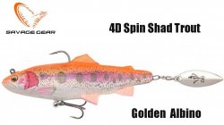 Kummist kala Savage Gear 4D Trout Spin Shad Goldem Albino