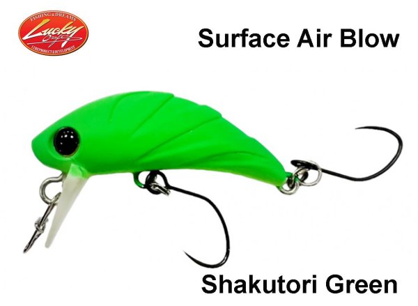 Vobleris Lucky Craft Surface Air Blow F 3,3 cm, 1,8 g, Shakutori Green