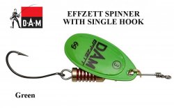 DAM Effzett spinner с одиночным крючком Green