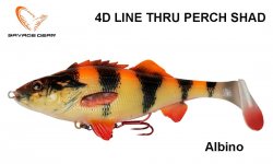 Mykt agn Savage Gear 4D line Thru Perch Shad Albino