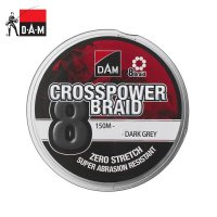 Pītā aukla "DAM Crosspower 8-Braid" 150 m Tumši pelēks