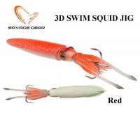 Przynęty morskie Savage Gear 3D Swim Squid Jig Red