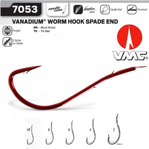 VMC 7053RD Mystic Trout Worm kabliukai