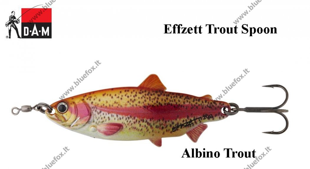 Blizgė DAM Effzett Trout Spoon Sinking Albino Trout - Spauskite ant paveikslėlio norint uždaryti