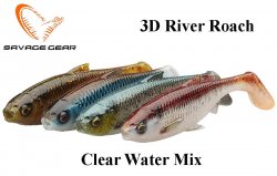 Soft Bait Savage Gear 3D River Clear Water Mix 4stk