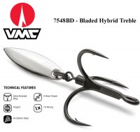 VMC 7548BD Bladed Hybrid Treble Hook 1X Black Nickel 2 Pack