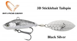 Przynęta Savage Gear 3D Sticklebait Tailspin Black Silver