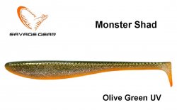 Softbait Savage Gear Monster Shad Olivengrønn UV