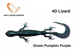 Weicher Köder Savage Gear 4D Lizard Eidechse Green Pumpkin Purpl