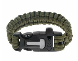 Braccialetto in Paracord Badger Outdoor con acciarino Olive