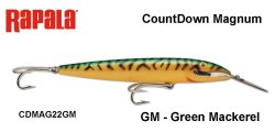 Vobleris Rapala Countdown Magnum CDMAG22GM Green Mackerel